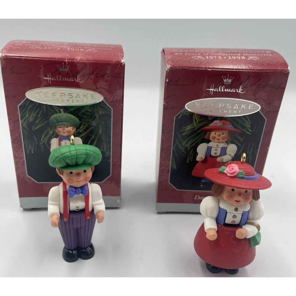 2 Hallmark Keepsake Family‎ Christmas Ornaments Son Daughter